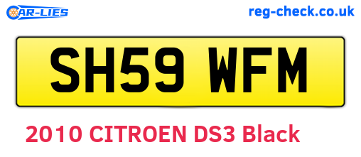 SH59WFM are the vehicle registration plates.