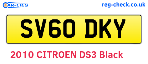 SV60DKY are the vehicle registration plates.