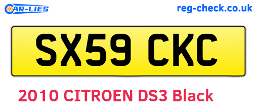 SX59CKC are the vehicle registration plates.