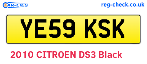 YE59KSK are the vehicle registration plates.