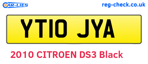 YT10JYA are the vehicle registration plates.