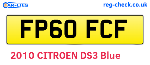 FP60FCF are the vehicle registration plates.