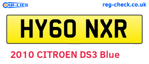 HY60NXR are the vehicle registration plates.