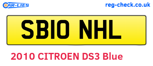 SB10NHL are the vehicle registration plates.