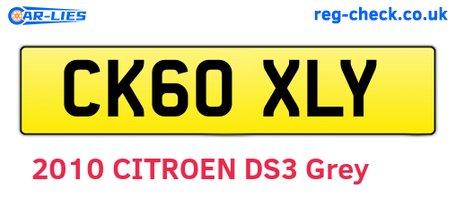 CK60XLY are the vehicle registration plates.