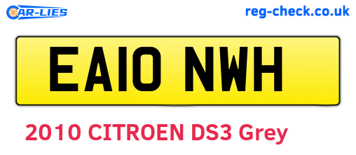 EA10NWH are the vehicle registration plates.