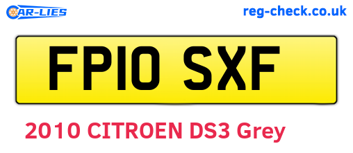 FP10SXF are the vehicle registration plates.