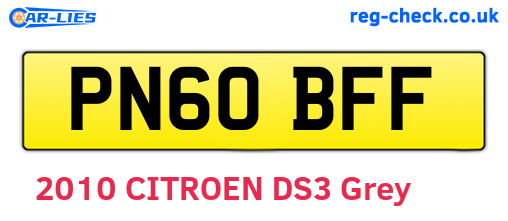PN60BFF are the vehicle registration plates.