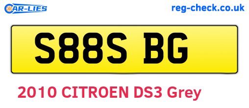 S88SBG are the vehicle registration plates.