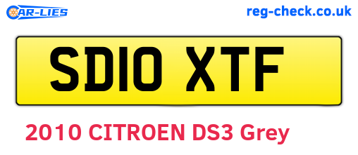 SD10XTF are the vehicle registration plates.