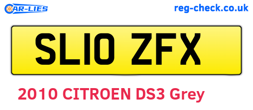 SL10ZFX are the vehicle registration plates.