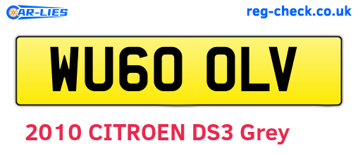 WU60OLV are the vehicle registration plates.