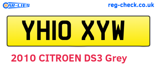 YH10XYW are the vehicle registration plates.