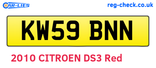 KW59BNN are the vehicle registration plates.