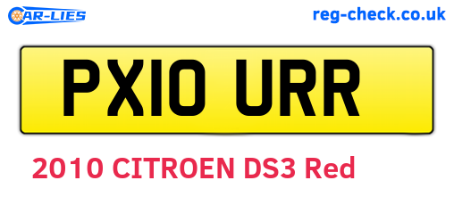 PX10URR are the vehicle registration plates.