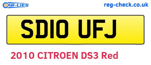 SD10UFJ are the vehicle registration plates.