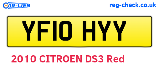 YF10HYY are the vehicle registration plates.