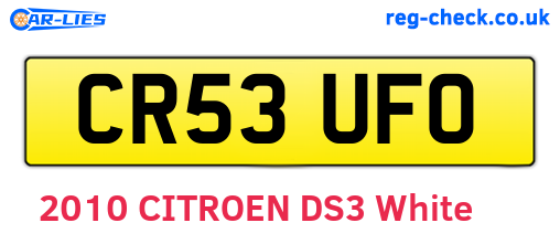 CR53UFO are the vehicle registration plates.