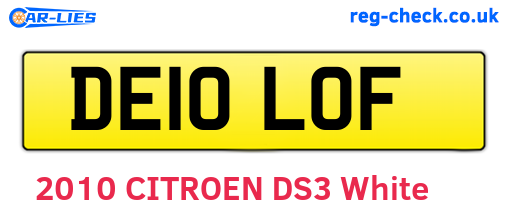 DE10LOF are the vehicle registration plates.