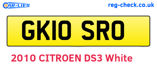 GK10SRO are the vehicle registration plates.