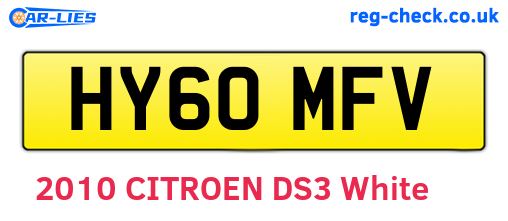 HY60MFV are the vehicle registration plates.