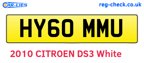 HY60MMU are the vehicle registration plates.