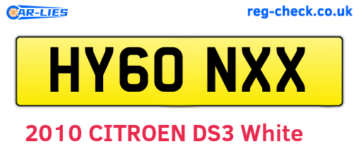 HY60NXX are the vehicle registration plates.