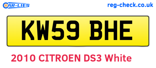 KW59BHE are the vehicle registration plates.