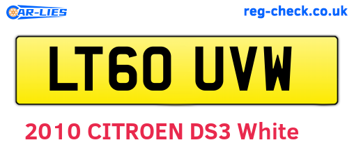 LT60UVW are the vehicle registration plates.