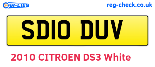 SD10DUV are the vehicle registration plates.