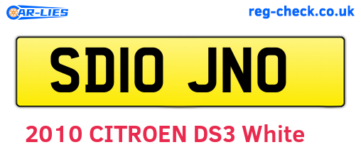 SD10JNO are the vehicle registration plates.