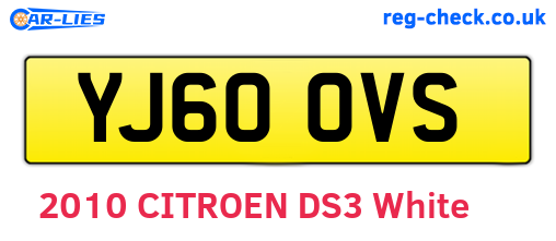 YJ60OVS are the vehicle registration plates.
