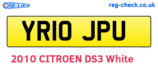 YR10JPU are the vehicle registration plates.