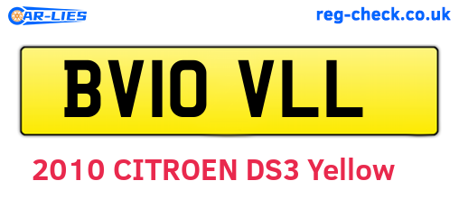 BV10VLL are the vehicle registration plates.