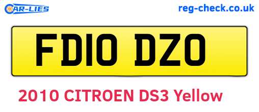 FD10DZO are the vehicle registration plates.
