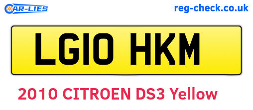 LG10HKM are the vehicle registration plates.