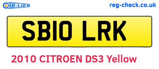 SB10LRK are the vehicle registration plates.