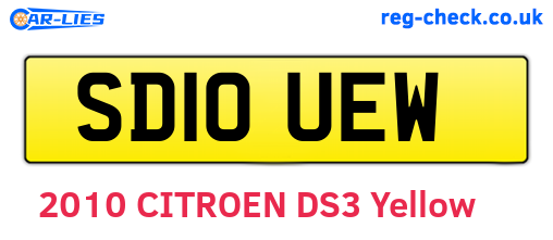 SD10UEW are the vehicle registration plates.