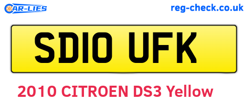 SD10UFK are the vehicle registration plates.