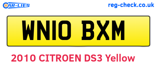 WN10BXM are the vehicle registration plates.