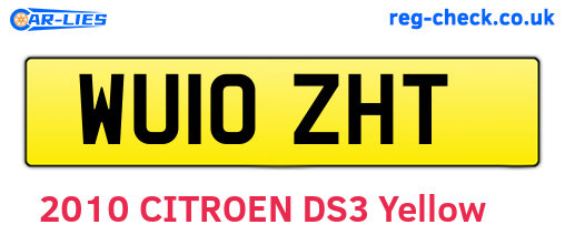 WU10ZHT are the vehicle registration plates.