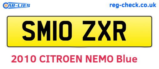SM10ZXR are the vehicle registration plates.