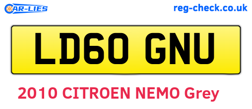 LD60GNU are the vehicle registration plates.