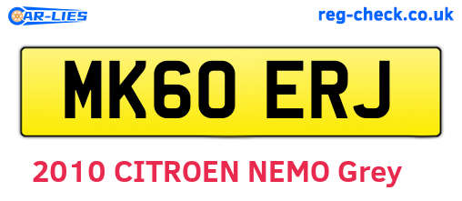 MK60ERJ are the vehicle registration plates.
