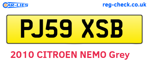 PJ59XSB are the vehicle registration plates.