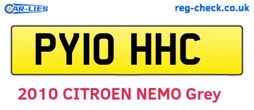 PY10HHC are the vehicle registration plates.