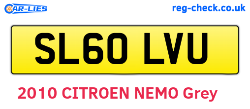 SL60LVU are the vehicle registration plates.