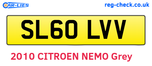 SL60LVV are the vehicle registration plates.