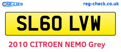SL60LVW are the vehicle registration plates.