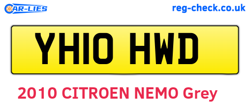 YH10HWD are the vehicle registration plates.